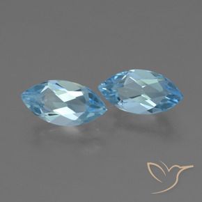 2.48 ctw Blue Topaz Stones, Natural Topaz in Marquise Facet Shape for Sale