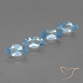 5.15 ctw Blue Topaz Stones, Natural Topaz in Marquise Facet Shape for Sale