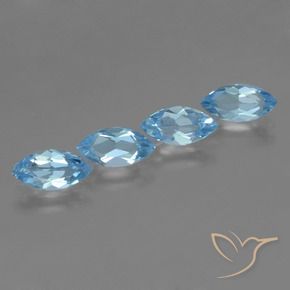 4.52 ctw Blue Topaz Stones, Natural Topaz in Marquise Facet Shape for Sale