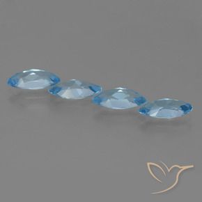 Topaz Gemstones in 10 x 5 mm Size for Sale, Topaz Stones in Sky Blue Color