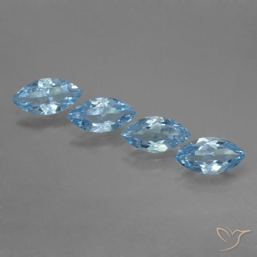 Sky Blue Topaz Gem - 1.1ct Marquise Facet (ID: 453983)