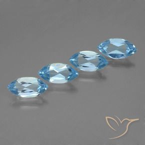 4.98 ctw Blue Topaz Stones, Natural Topaz in Marquise Facet Shape for Sale