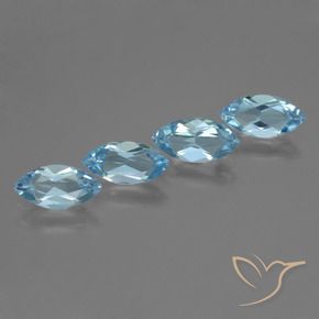 4.57 ctw Blue Topaz Stones, Natural Topaz in Marquise Facet Shape for Sale