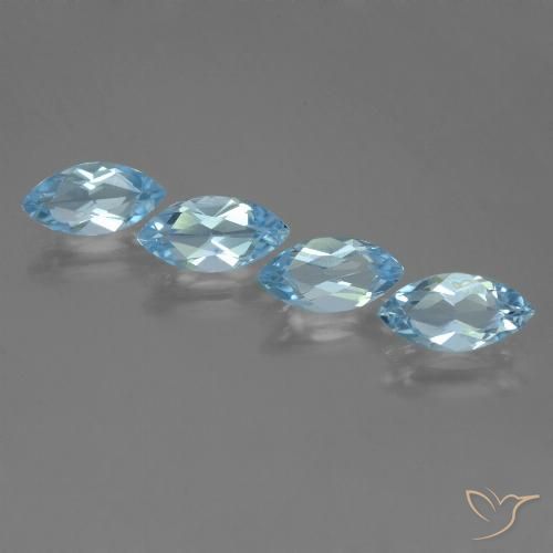 4.90ctw Natural Swiss Blue Topaz, Marquise, VVS-VS