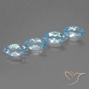 4.90 ctw Blue Topaz Stones, Natural Topaz in Marquise Facet Shape for Sale