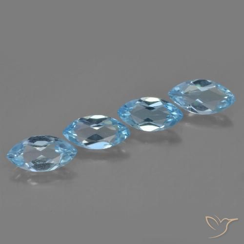 4.05 ct Swiss Blue Topaz, 9.8 x 5 mm Marquise Cut From Brazil, Photo A