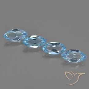 4.05 ctw Blue Topaz Stones, Natural Topaz in Marquise Facet Shape for Sale