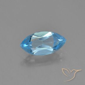 1.27 ct Blue Topaz Stone, Natural Topaz in Marquise Facet Shape for Sale