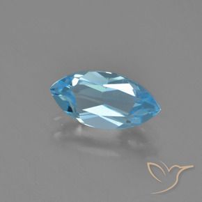 1.34 ct Blue Topaz Stone, Natural Topaz in Marquise Facet Shape for Sale