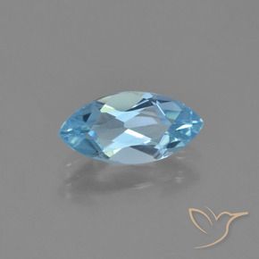 1.34 ct Blue Topaz Stone, Natural Topaz in Marquise Facet Shape for Sale