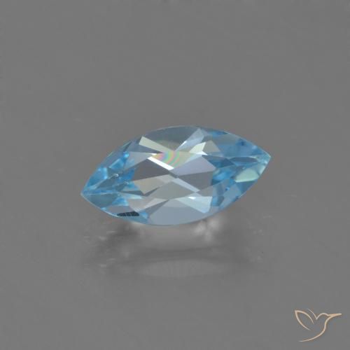 1.31 ct Swiss Blue Topaz, 10.1 x 5.1 mm Marquise Cut From Brazil, Photo A