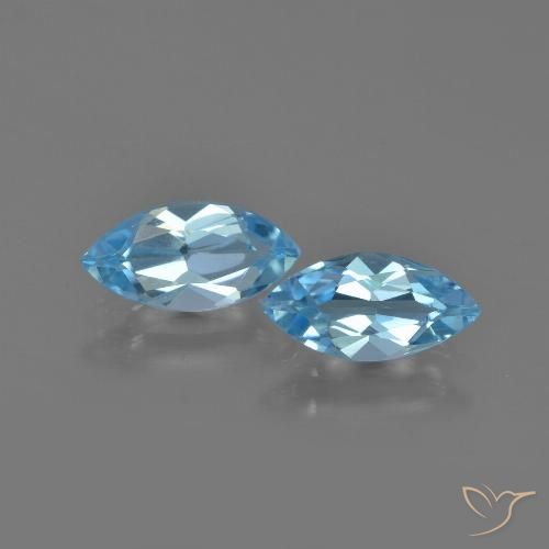 2.29 ct Swiss Blue Topaz, 10.3 x 5.1 mm Marquise Cut From Brazil, Photo A