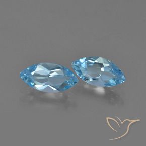 2.29 ctw Blue Topaz Stones, Natural Topaz in Marquise Facet Shape for Sale