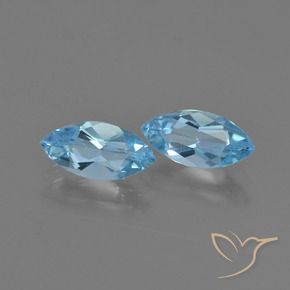 2.45 ctw Blue Topaz Stones, Natural Topaz in Marquise Facet Shape for Sale
