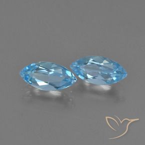2.41 ctw Blue Topaz Stones, Natural Topaz in Marquise Facet Shape for Sale