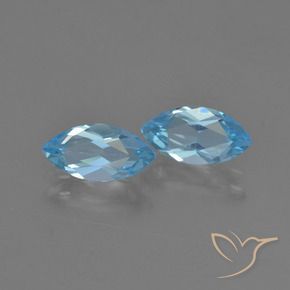2.41 ctw Blue Topaz Stones, Natural Topaz in Marquise Facet Shape for Sale