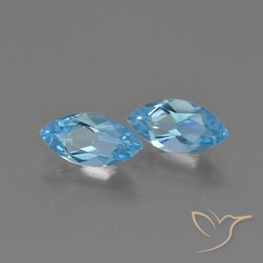 2.48 ctw Blue Topaz Stones, Natural Topaz in Marquise Facet Shape for Sale