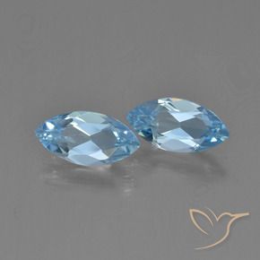 2.61 ctw Blue Topaz Stones, Natural Topaz in Marquise Facet Shape for Sale