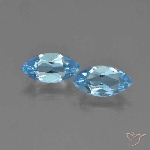 2.63 ct Swiss Blue Topaz, 10.2 x 5.1 mm Marquise Cut From Brazil, Photo A