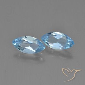 2.44 ctw Blue Topaz Stones, Natural Topaz in Marquise Facet Shape for Sale