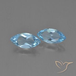 2.25 ctw Blue Topaz Stones, Natural Topaz in Marquise Facet Shape for Sale