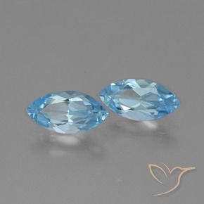 2.71 ctw Blue Topaz Stones, Natural Topaz in Marquise Facet Shape for Sale