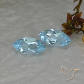 2.22 ctw Blue Topaz Stones, Natural Topaz in Marquise Facet Shape for Sale