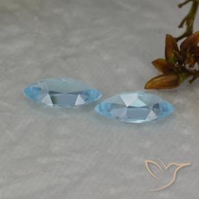 Topaz Gemstones in 10 x 5.1 mm Size for Sale, Topaz Stones in Swiss Blue Color