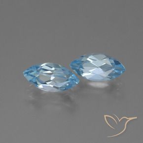 2.71 ctw Blue Topaz Stones, Natural Topaz in Marquise Facet Shape for Sale