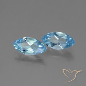 2.55 ctw Blue Topaz Stones, Natural Topaz in Marquise Facet Shape for Sale