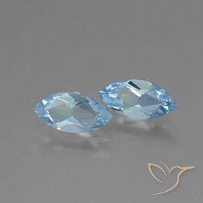 2.12 ctw Blue Topaz Stones, Natural Topaz in Marquise Facet Shape for Sale