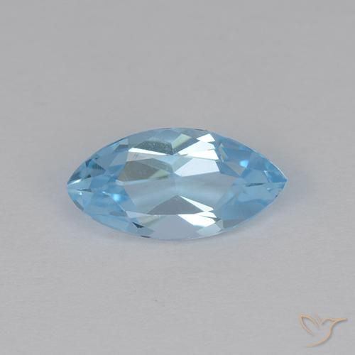 1.36 ct Sky Blue Topaz, 9.9 x 5.1 mm Marquise Cut From Brazil, Photo A