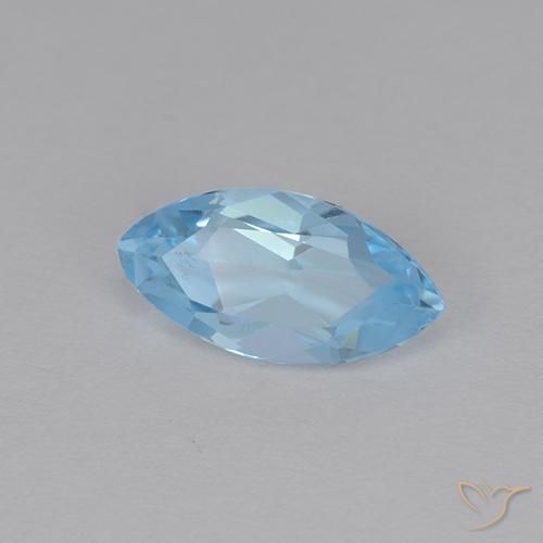 1.36 ct Blue Topaz Stone, Natural Topaz in Marquise Facet Shape for Sale