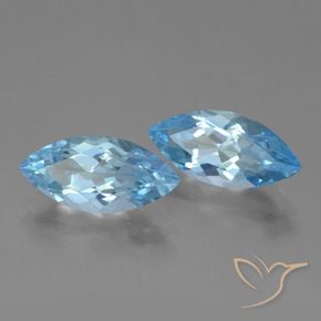 7.20 ctw Blue Topaz Stones, Natural Topaz in Marquise Facet Shape for Sale