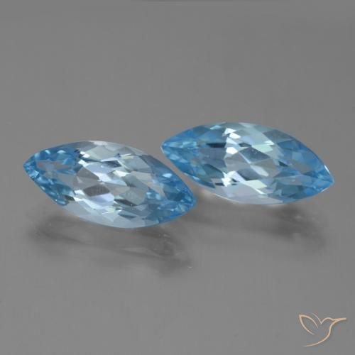 7.51 ctw Blue Topaz Stones, Natural Topaz in Marquise Facet Shape for Sale