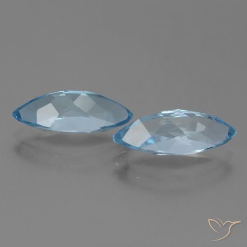Topaz Gemstones in 15 x 6.7 mm Size for Sale, Topaz Stones in Swiss Blue Color