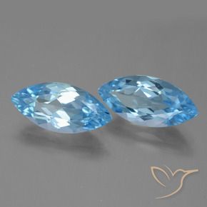 7.36 ctw Blue Topaz Stones, Natural Topaz in Marquise Facet Shape for Sale