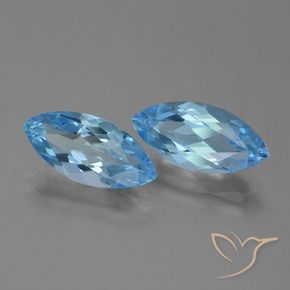 7.54 ctw Blue Topaz Stones, Natural Topaz in Marquise Facet Shape for Sale