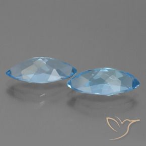 Topaz Gemstones in 15 x 7.1 mm Size for Sale, Topaz Stones in Swiss Blue Color