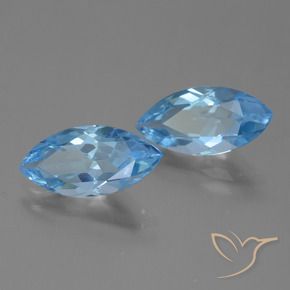 7.07 ctw Blue Topaz Stones, Natural Topaz in Marquise Facet Shape for Sale