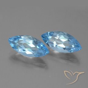 7.40 ctw Blue Topaz Stones, Natural Topaz in Marquise Facet Shape for Sale