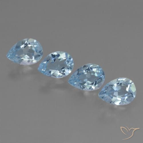 3.51ctw Natural Sky Blue Topaz, Pear Shape, VVS-VS