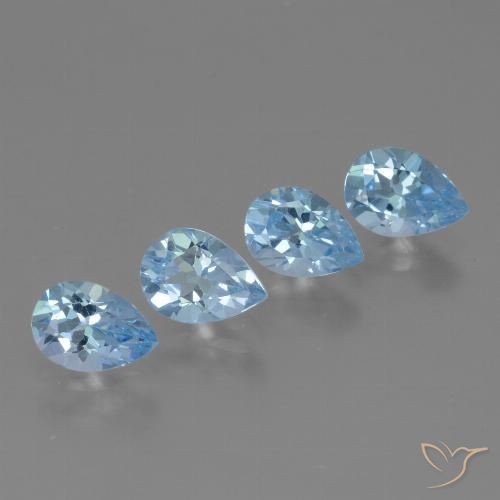 3.33ctw Natural Sky Blue Topaz, Pear Shape, VVS-VS