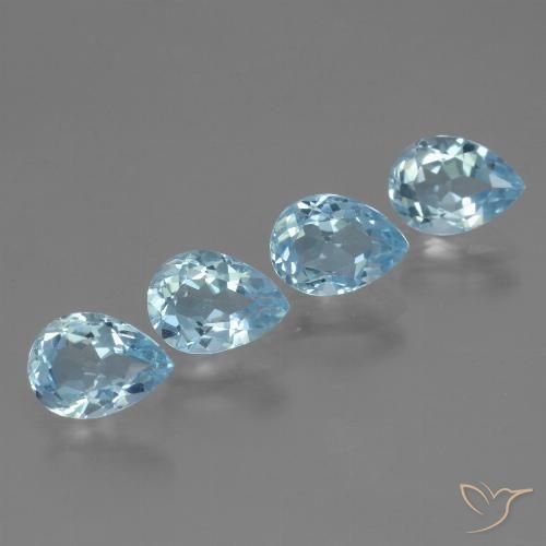 3.59ctw Natural Sky Blue Topaz, Pear Shape, VVS-VS