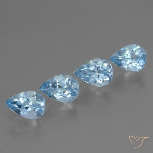 3.41ctw Natural Swiss Blue Topaz, Pear Shape, VVS-VS