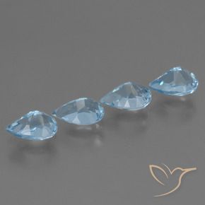 Topaz Gemstones in 7 x 5 mm (calibrated) Size for Sale, Topaz Stones in Swiss Blue Color