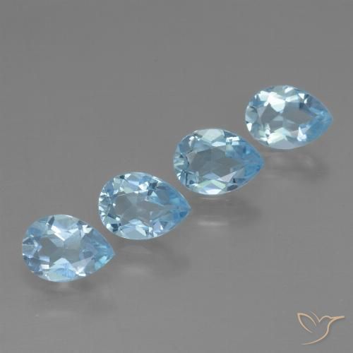 3.35ctw Natural Swiss Blue Topaz, Pear Shape, VVS-VS