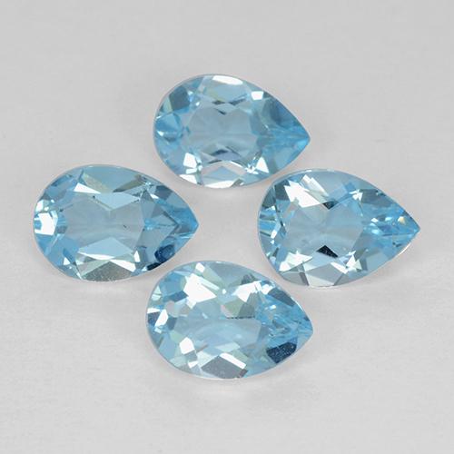 Himmerlblau Topas Edelstein - 0.8ct Birnen Schliff (ID: 454667)