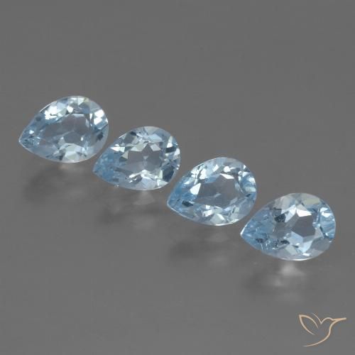3.45ctw Natural Sky Blue Topaz, Pear Shape, VVS-VS