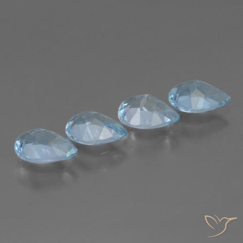 Topaz Gemstones in 7.2 x 5.2 mm Size for Sale, Topaz Stones in Swiss Blue Color
